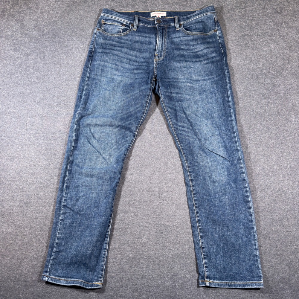 Lucky Brand 121 Slim Straight Jeans Mens 34x30 Blue Denim Stretch Casual Pants